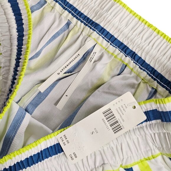 Anthropologie Boxy Bermuda Shorts Striped Tie Waist Cotton Beachy Size Small NWT - Picture 10 of 10